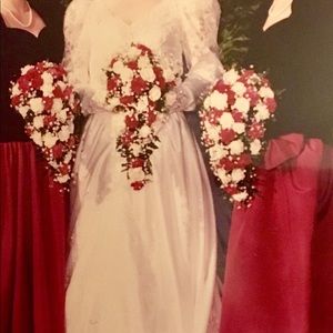 Wedding dress and beaded veil